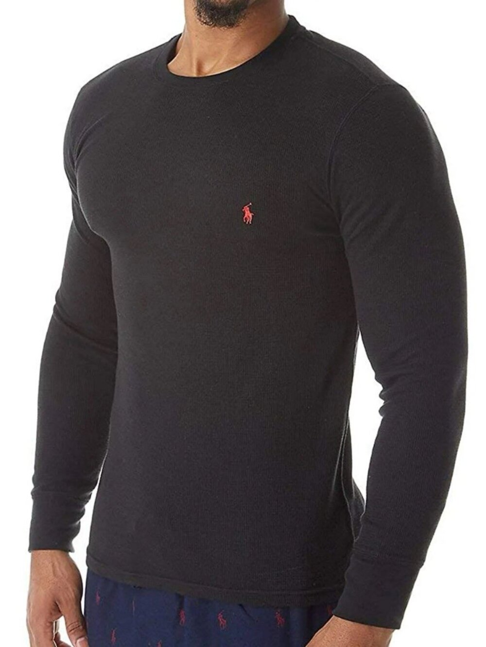 Polo Ralph Lauren black Thermal cotton long sleeve tee shirt size L